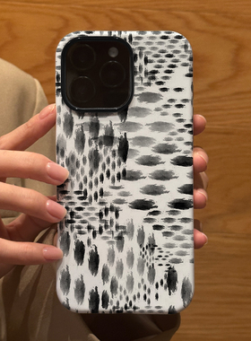 创意水墨涂鸦泼墨 适用苹果华为iPhone17ProMax手机保护外壳16 15Plus 14新款13磨砂12情侣11防摔Pura80男女