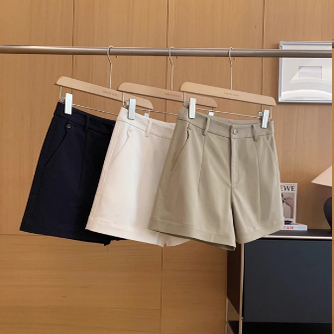 短裤立裁立体高腰A字西装裤女