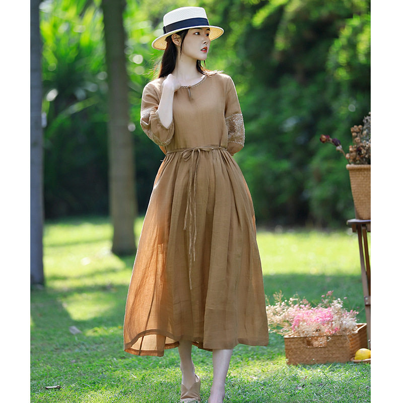 文艺风大摆型文艺棉麻女装夏季