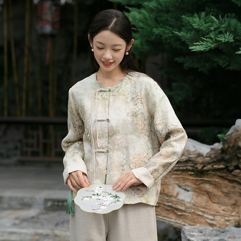 复古风新中式女装秋季新短外套