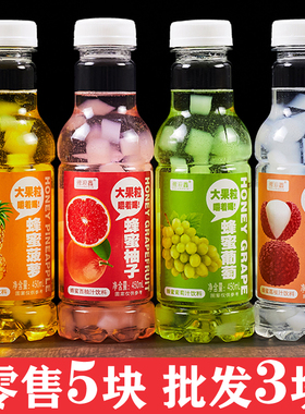 大果粒果肉多瓶装果汁饮料整箱批特价15瓶450ml芦荟菠萝味荔枝味