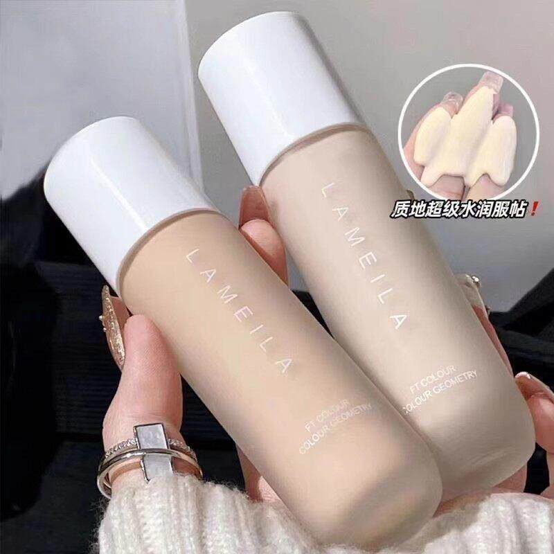 正品粉底液自然水润不卡粉轻薄遮瑕防水不脱妆提亮bb霜隔离学生妆