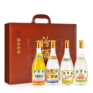 汾酒套装 山西杏花村酒950ml 竹叶青酒 玫瑰 清香四合汾酒 4瓶白玉