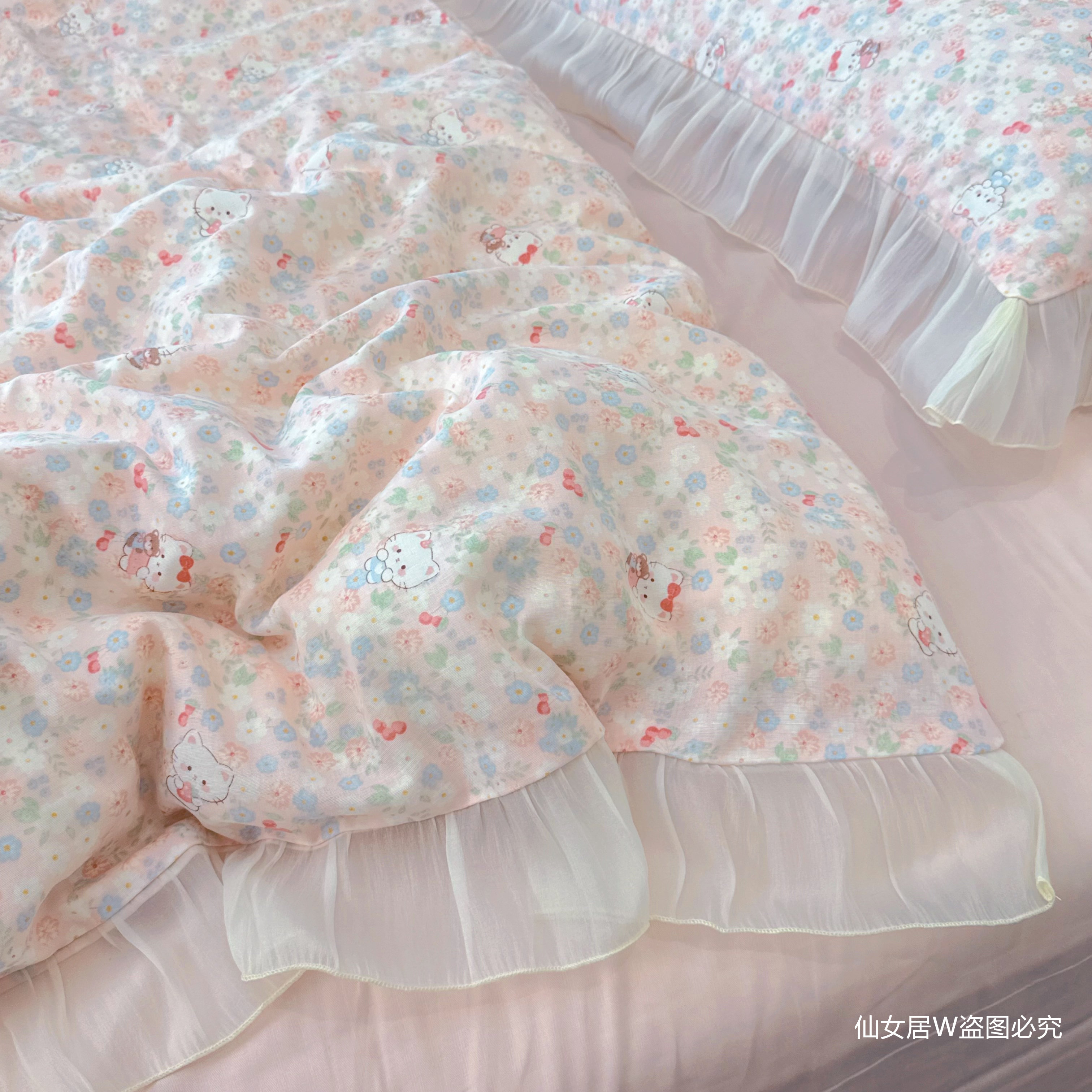 法式高定款A类全棉双层纱四件套纯棉套件柔软舒适公主风床上用品