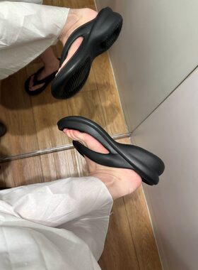 这个夏天把人字拖焊在jio底！厚底增高百搭海边沙滩夹脚凉拖鞋女