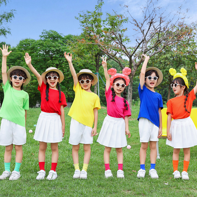 舞蹈服T恤毕业照糖果色男女