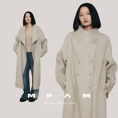 【花花推荐】MPAM设计感宽松中长款毛呢外套女秋冬双面呢羊毛大衣