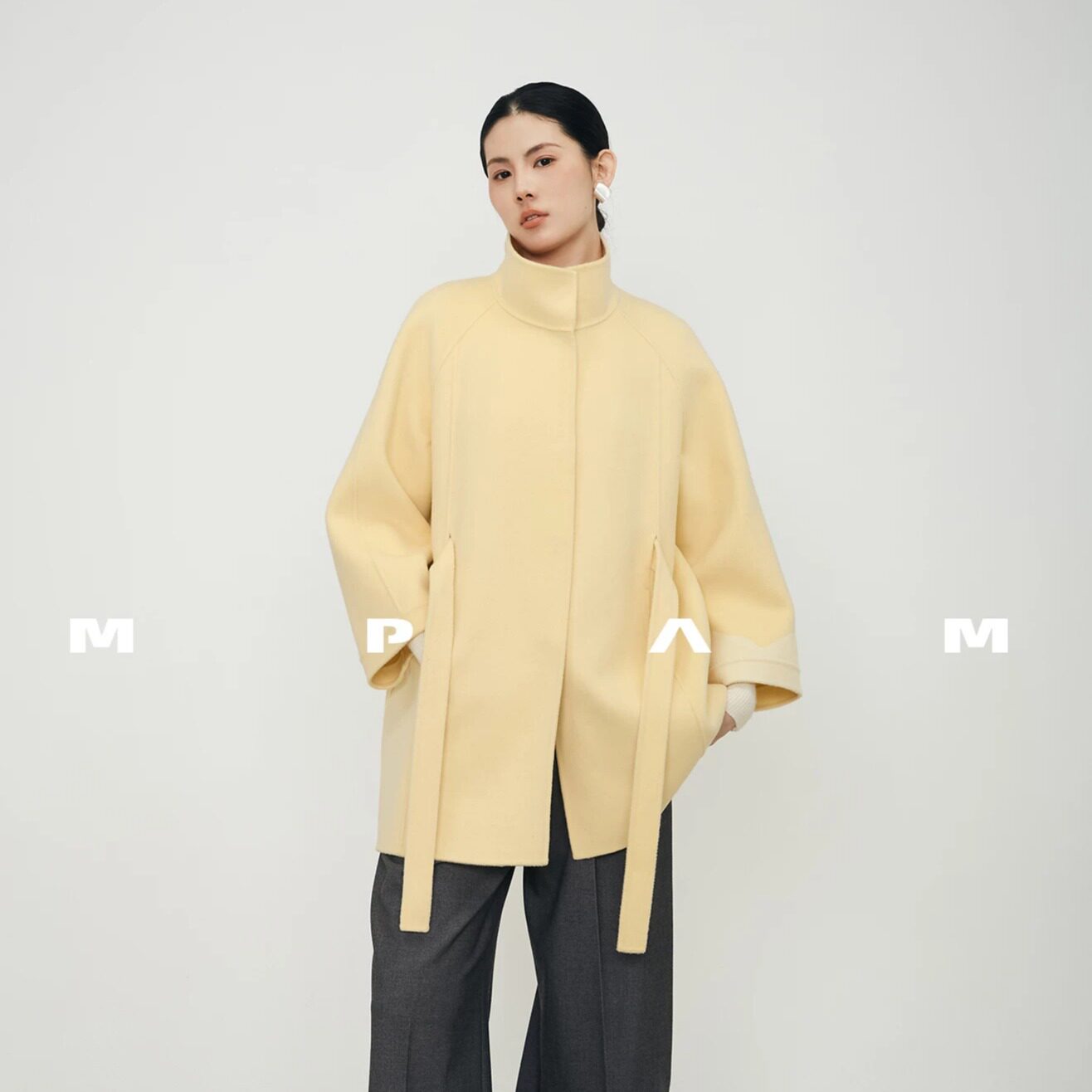 【姐姐衣橱】MPAM2026年秋冬新款双面山羊绒大衣女百搭外套977