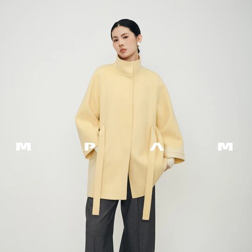 【姐姐衣橱】MPAM2026年秋冬新款双面山羊绒大衣女百搭外套977