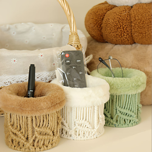 手工编织笔筒收纳篮北欧风