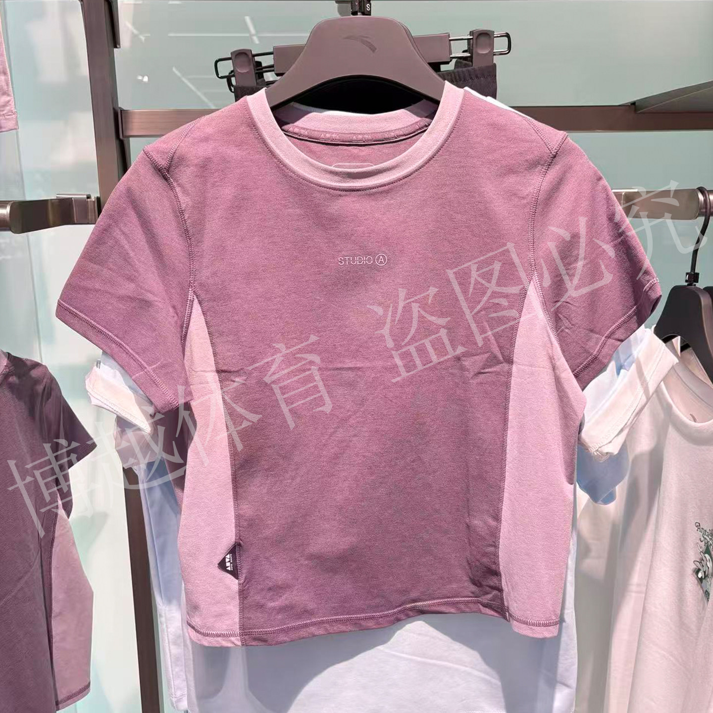安踏超模T恤修身正肩运动短袖女2026夏季新款弹力瑜伽服162628121