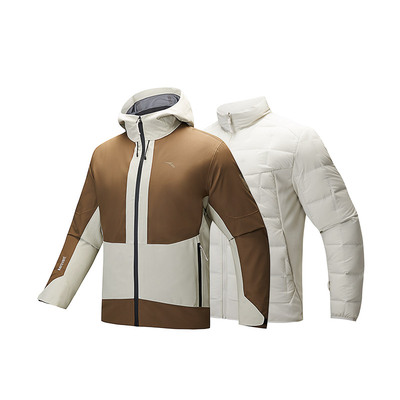 安踏 中国国家地理男子户外冲锋衣羽绒服内胆两件套新款152446607