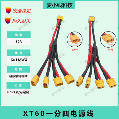 航模XT60一公转四母/一母转四公