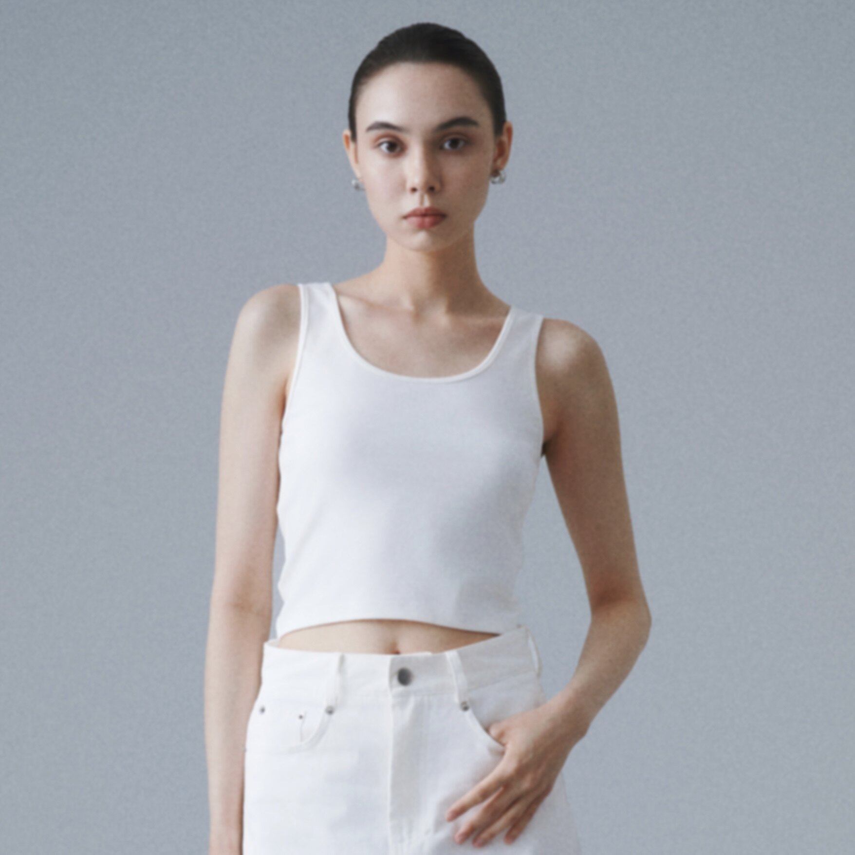 奥地利兰精天丝莫代尔澳洲长绒棉弧形下摆前短后长背心