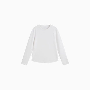 现货胶原蛋白奥地利超细旦莫代尔美国莱卡氨纶圆弧形下摆长袖T