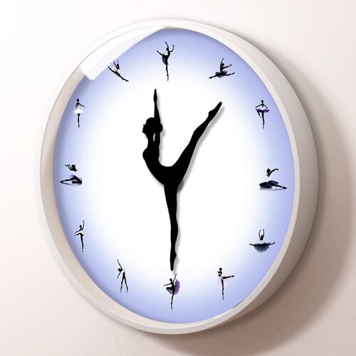 芭蕾舞女演员静音时钟金属房间