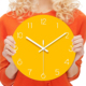 钟表客厅装 带灯 饰网红时钟创意定 挂钟欧式 黄色北欧纯色简约风格