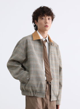 ANSWER ME W502 撞色领格纹外套夹克 P120