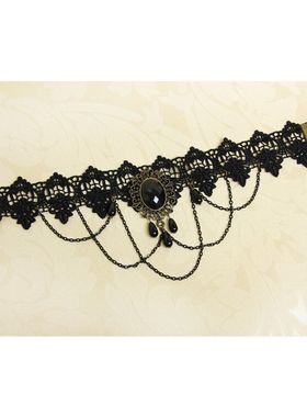 【新款福利】新款欧美配饰复古颈饰暗黑蕾丝骨项链暗黑颈脖链送礼