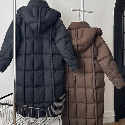 中长款美拉德黑色咖色羽绒服