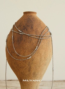 满钻水晶多层串珠毛衣链