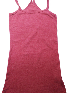 OZOC S码浅深红色全棉吊带背心 外贸女装