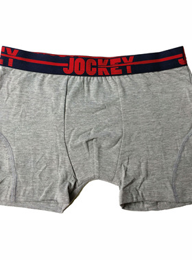 乐天BABY*JOCKEY 7-10岁男童灰色全棉平角内裤平脚四角短裤