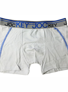 乐天BABY*JOCKEY 8-16岁男童白色全棉平角内裤平脚四角短裤