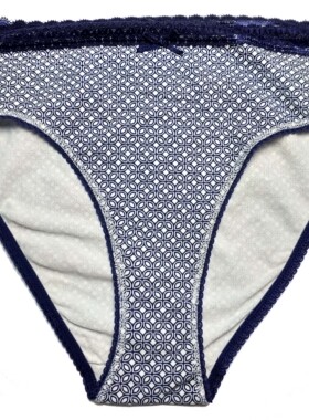 外贸欧单*S-XXL码女士蓝色碎花高腰全棉三角内裤短裤