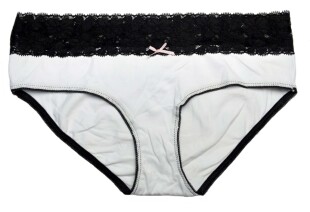 外贸primark*S-M码女士黑白蕾丝低腰全棉三角内裤短裤