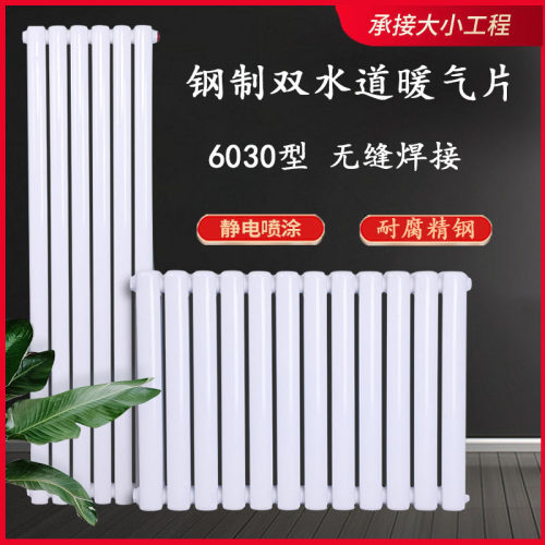钢制水暖双柱散热器6030家用