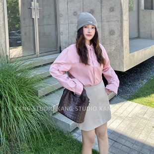 宽松气质polo领简约开衫 康康 人手一件高智感多色衬衫 秋季 上新