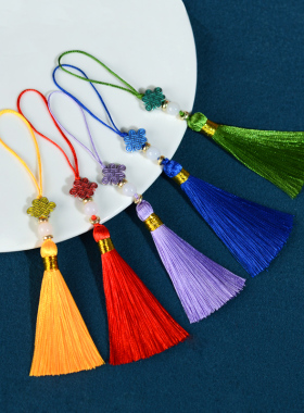 中国结迷你小号串珠流苏穗子古风挂饰品服饰配件手工制作扇坠红色