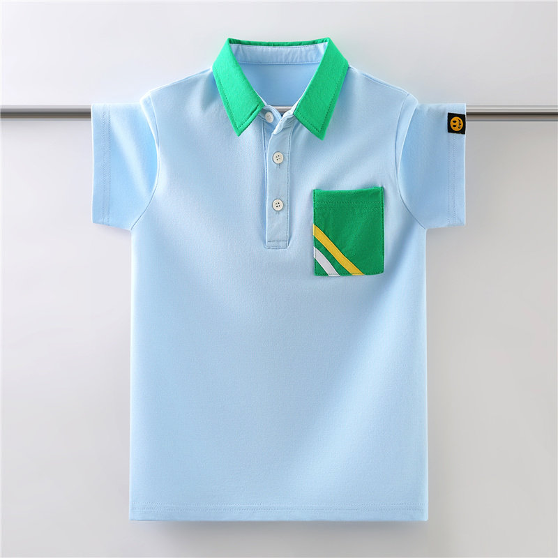 男童短袖Polo衫儿童中大童夏天体恤衫绿色翻领2025夏装新款纯棉,童装/婴儿装/亲子装,T恤,淘宝优惠券,粉丝福利购,淘宝优惠卷