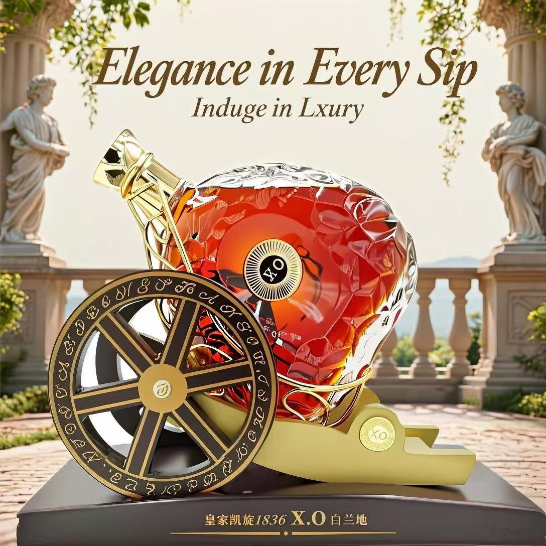 原酒进口3斤皇家路易XO白兰地大瓶洋酒1500ml实木酒炮烈酒礼盒装