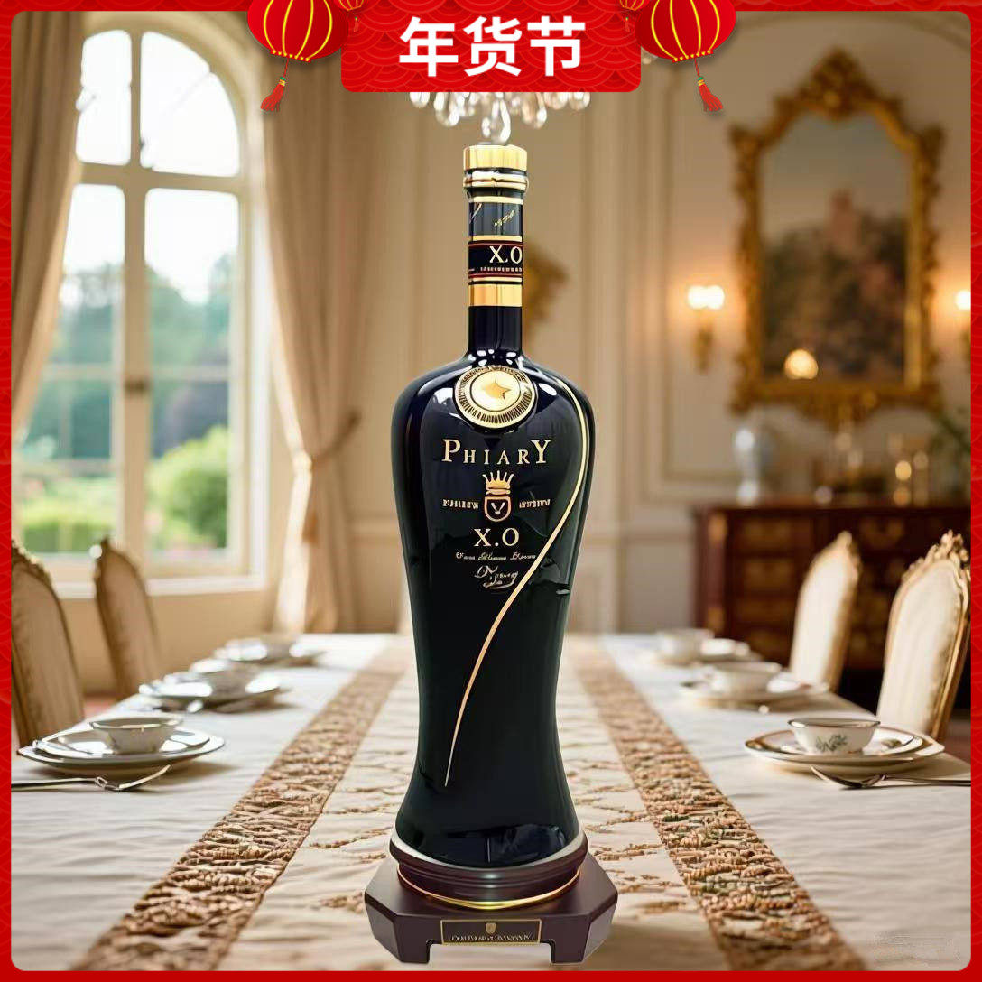 法国原酒进口12斤装菲亚利XO白兰地酒蓝色陶瓷瓶烈酒礼盒装6L洋酒