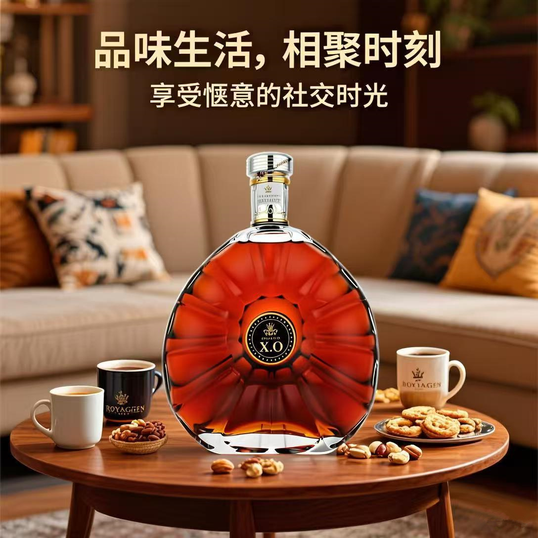 专柜促销3斤大瓶皇家路易XO白兰地法国进口原液洋酒礼盒装1500ml