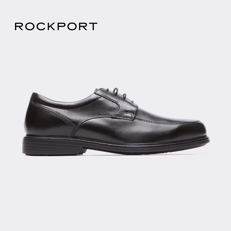 Rockport/乐步商务正装黑色男休闲皮鞋男圆头英伦风德比鞋V82591