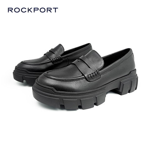 Rockport/乐步乐福真皮小皮鞋女2025春新款通勤牛皮松糕厚底鞋子