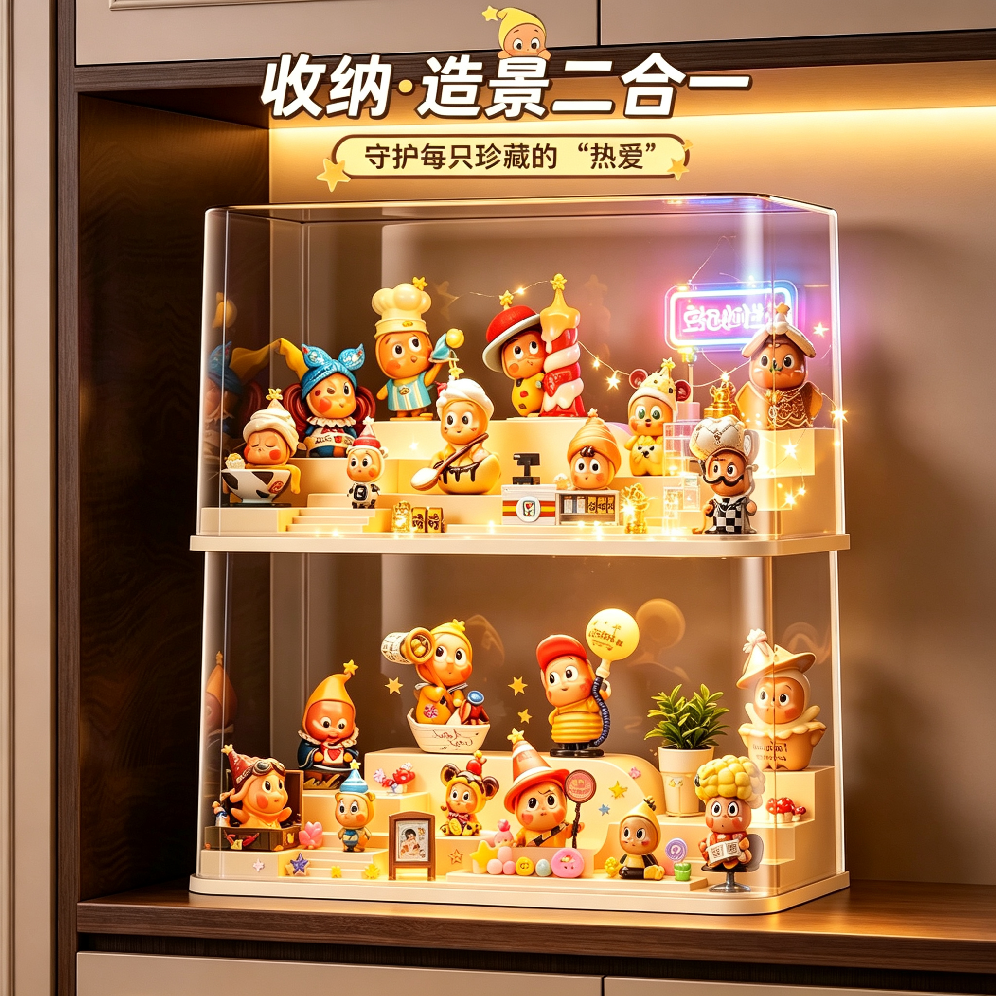 当日发货labubu透明防尘展示盒图片