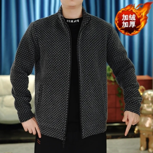 冬季爆款时尚百搭千鸟格潮流男士加绒加厚夹克高级感痞帅立领外套