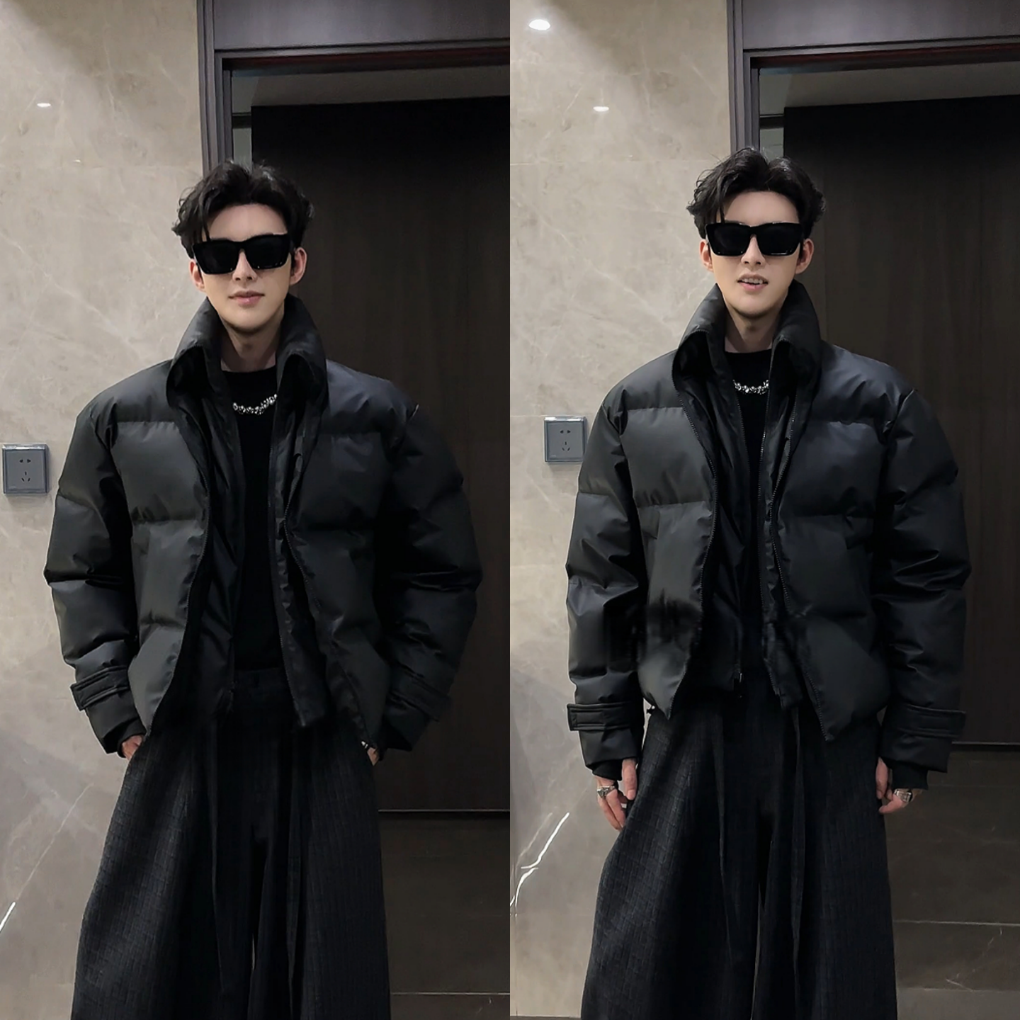 韩版时尚个性设计潮流立领男士棉服冬季新品宽松舒适保暖棉衣外套