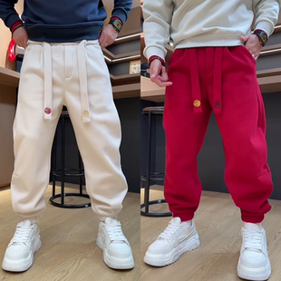 新年款 休闲束脚长裤 马上发财神裤 软糯抽绳加绒加厚款 潮流男士 冬季