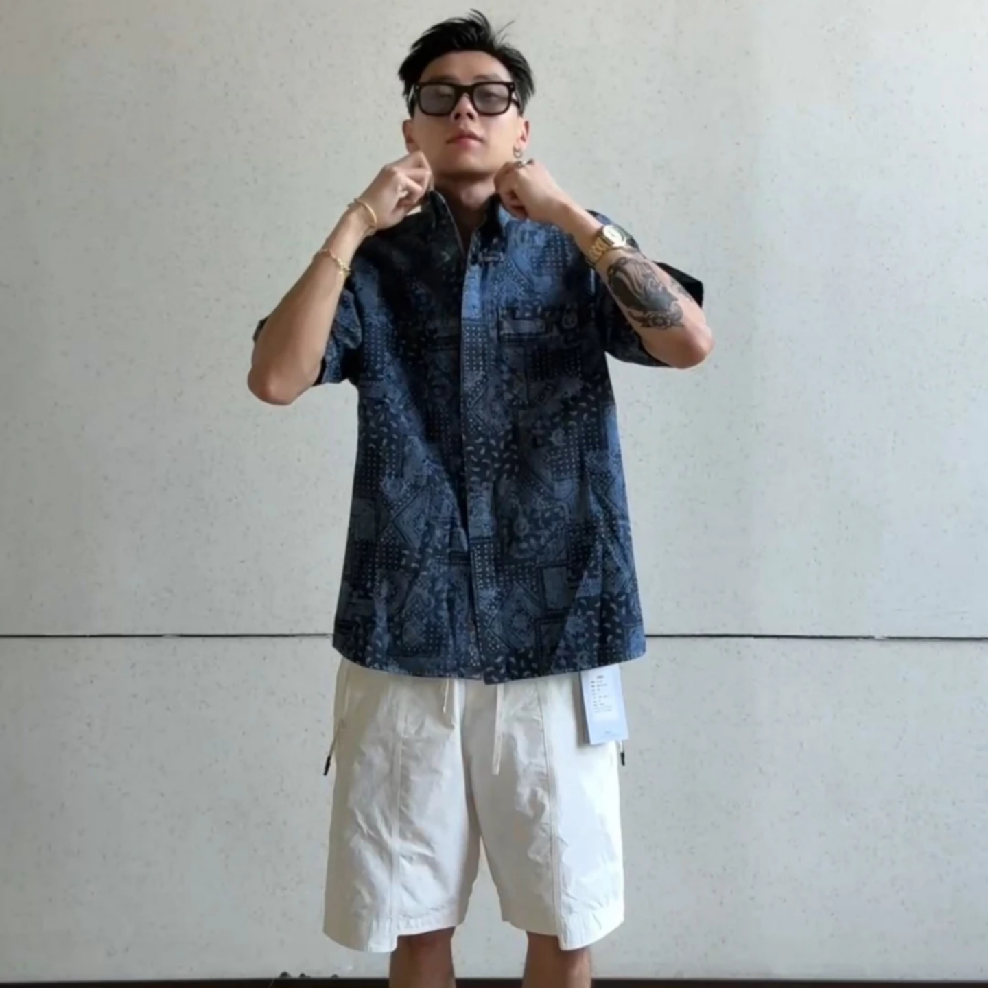 夏季复古休闲设计感短袖衬衫男士美式时尚百搭高级感休闲半袖上衣