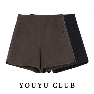 秋冬季外穿高腰显瘦款毛呢短裤2025新靴裤打底a字阔腿裤女