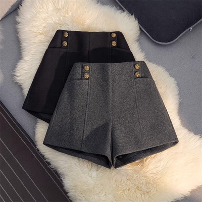 灰色百搭显瘦A字阔腿裤