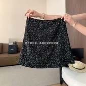 2026胖mm夏季 甜美碎花半身裙韩系高腰显瘦a字小黑裙遮胯显瘦短裙