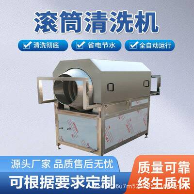 全自动中药材滚筒清洗机毛豆清洗机大姜红枣蒲公英滚筒清洗机食品