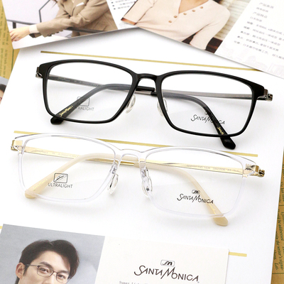 SANTAMONICA圣曼尼加近视眼镜架男进口超轻方框眼镜架女SM22006