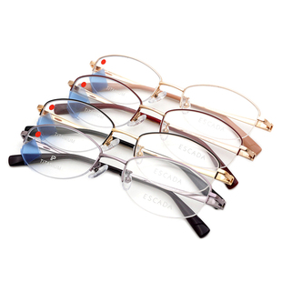 ESCADA爱思卡达眼镜架时尚半框纯钛小脸女士眼镜框可配镜ES1004T